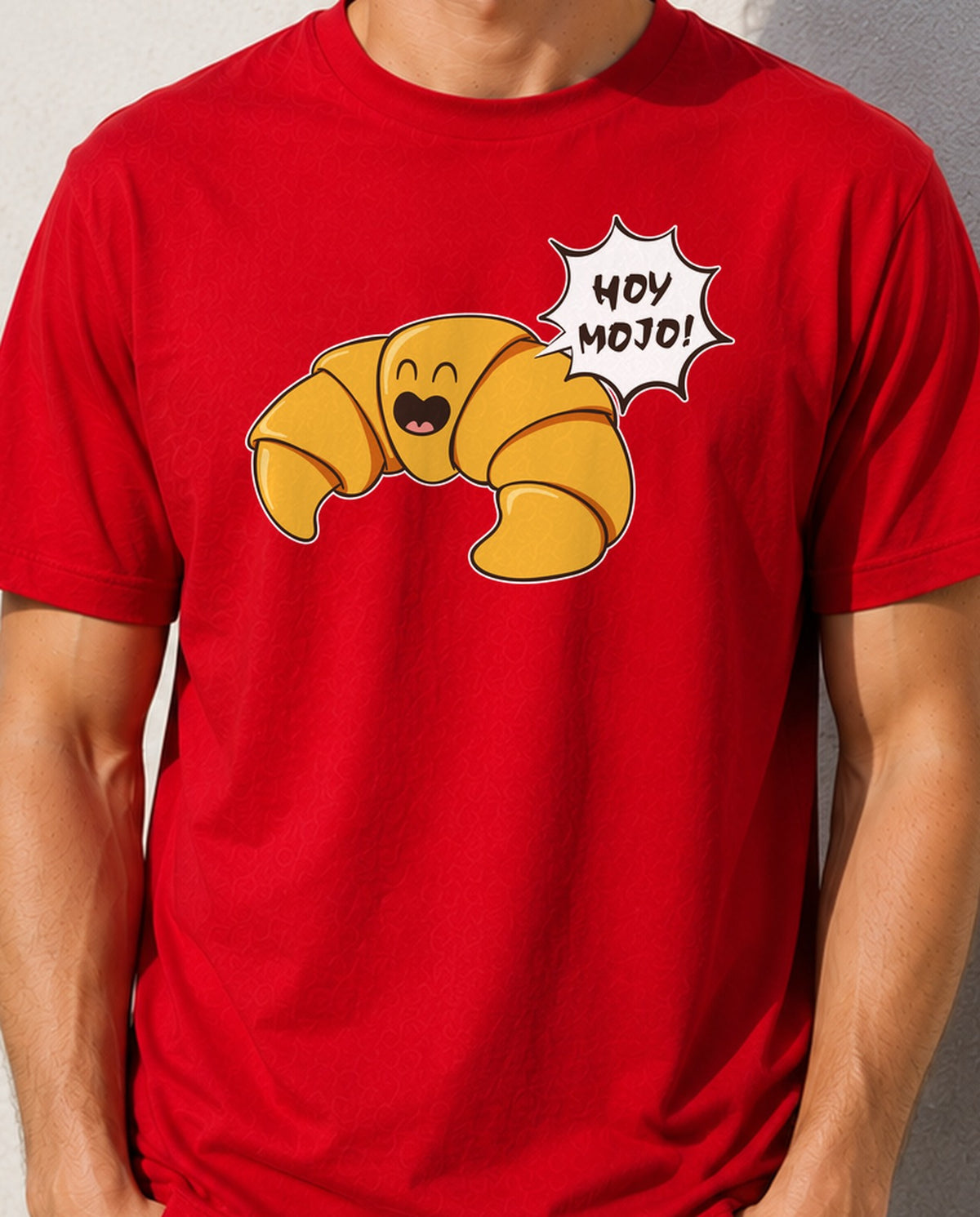 Camiseta Hoy Mojo – Croissant Feliz (roja)