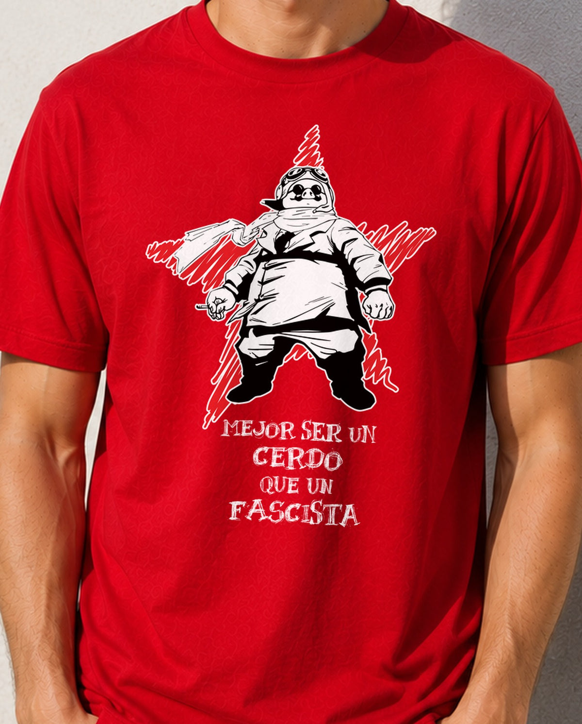 Camiseta Mejor ser un cerdo – Porco Rosso de Studio Ghibli (roja)