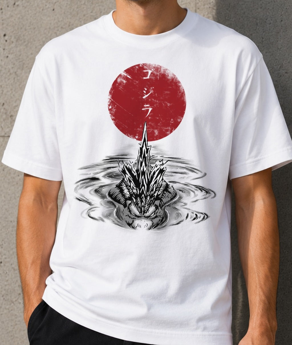 Camiseta Red Sun Alpha Predator – Godzilla (blanca)