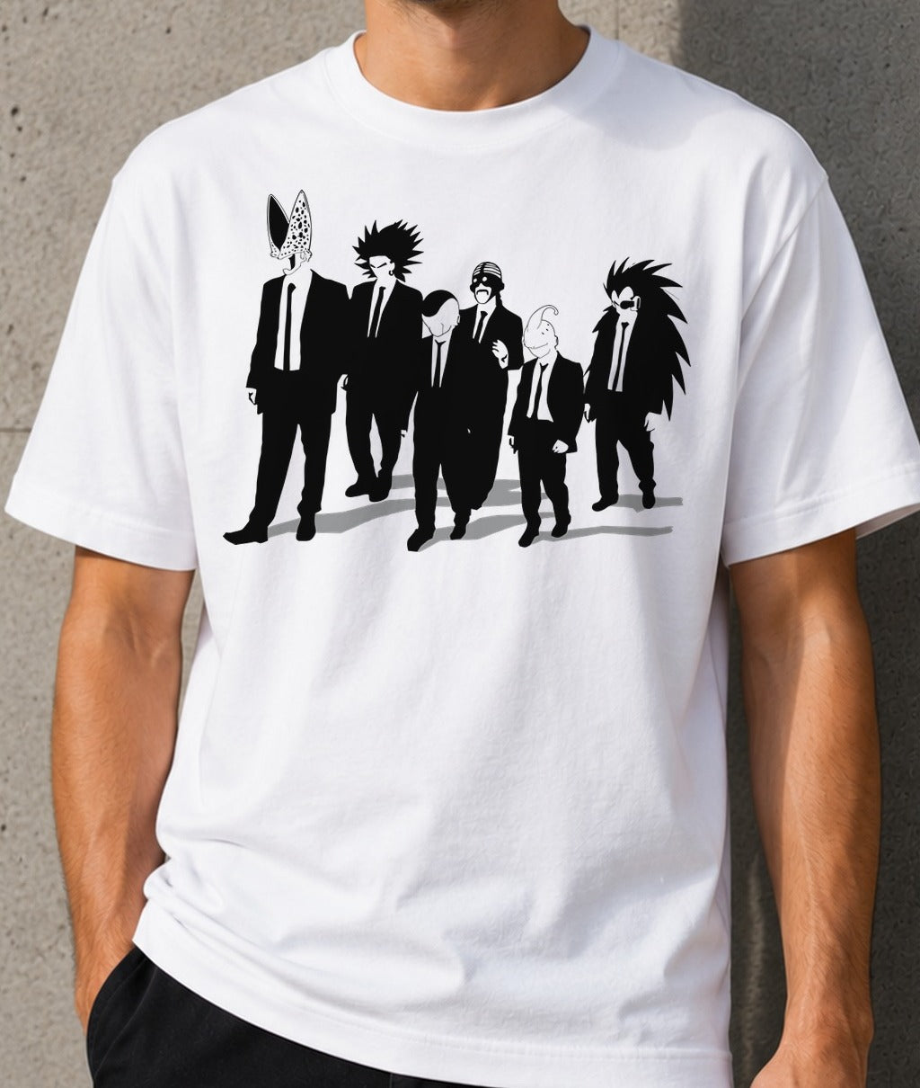 Camiseta Reservoir Enemies – Villanos de Dragon Ball (blanca)
