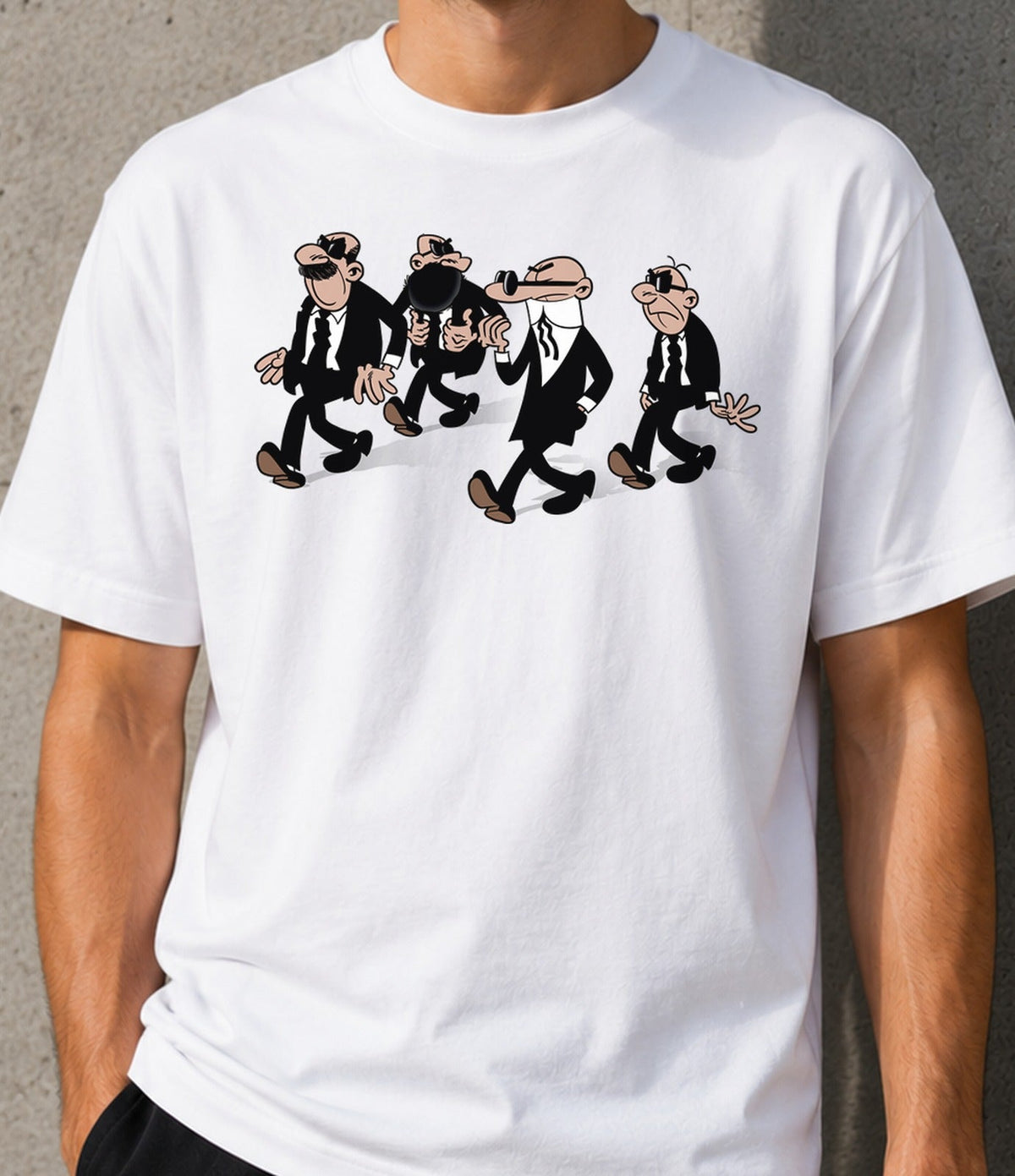 Camiseta Reservoir Merluzos – Parodia de Cine de Gánsteres (blanca)