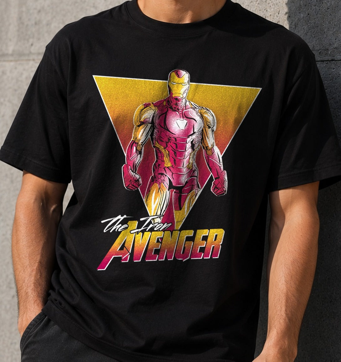 Camiseta Retro Iron – Iron Man de Marvel (negra)