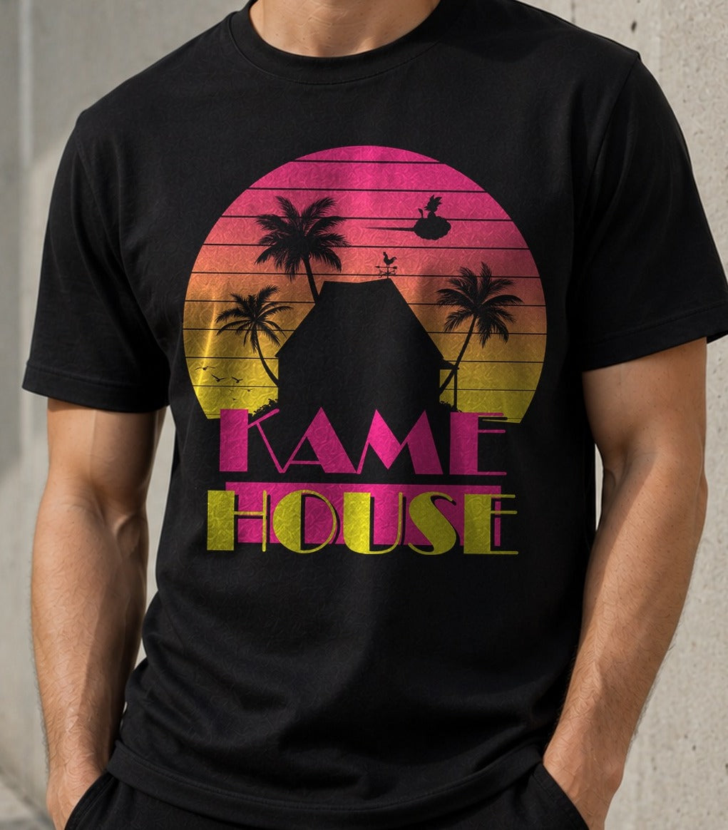 Camiseta Retro Island – Kame House de Dragon Ball (negra)