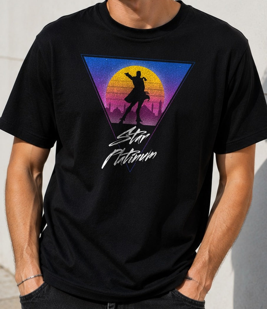 Camiseta Retro Jotaro – JoJo's Bizarre Adventure (negra)