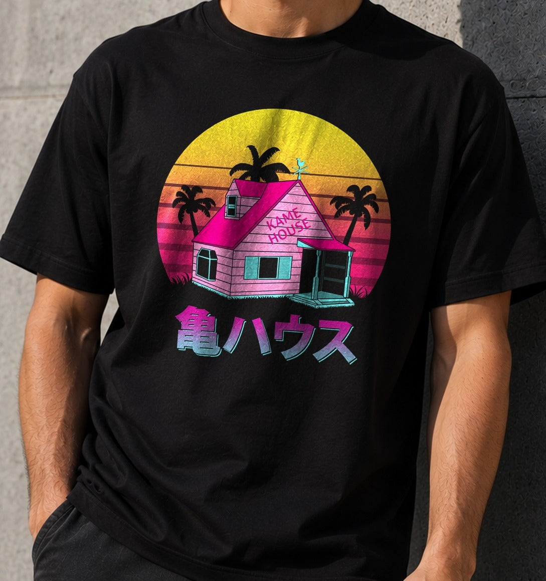 Camiseta Retro Kame House – Dragon Ball (negra)