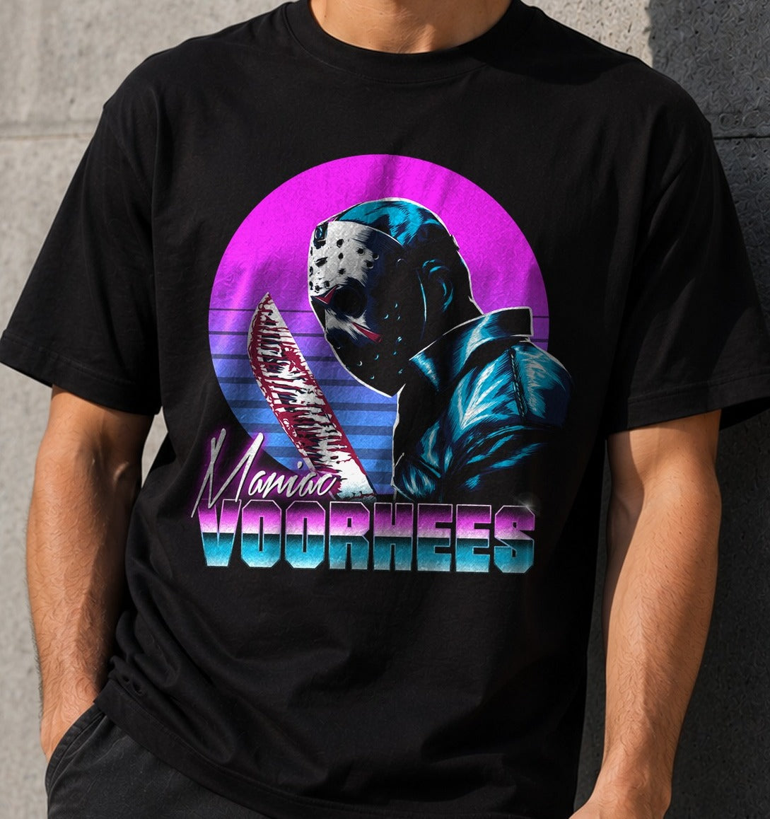 Camiseta Retro Voorhees – Jason Viernes 13 (negra)
