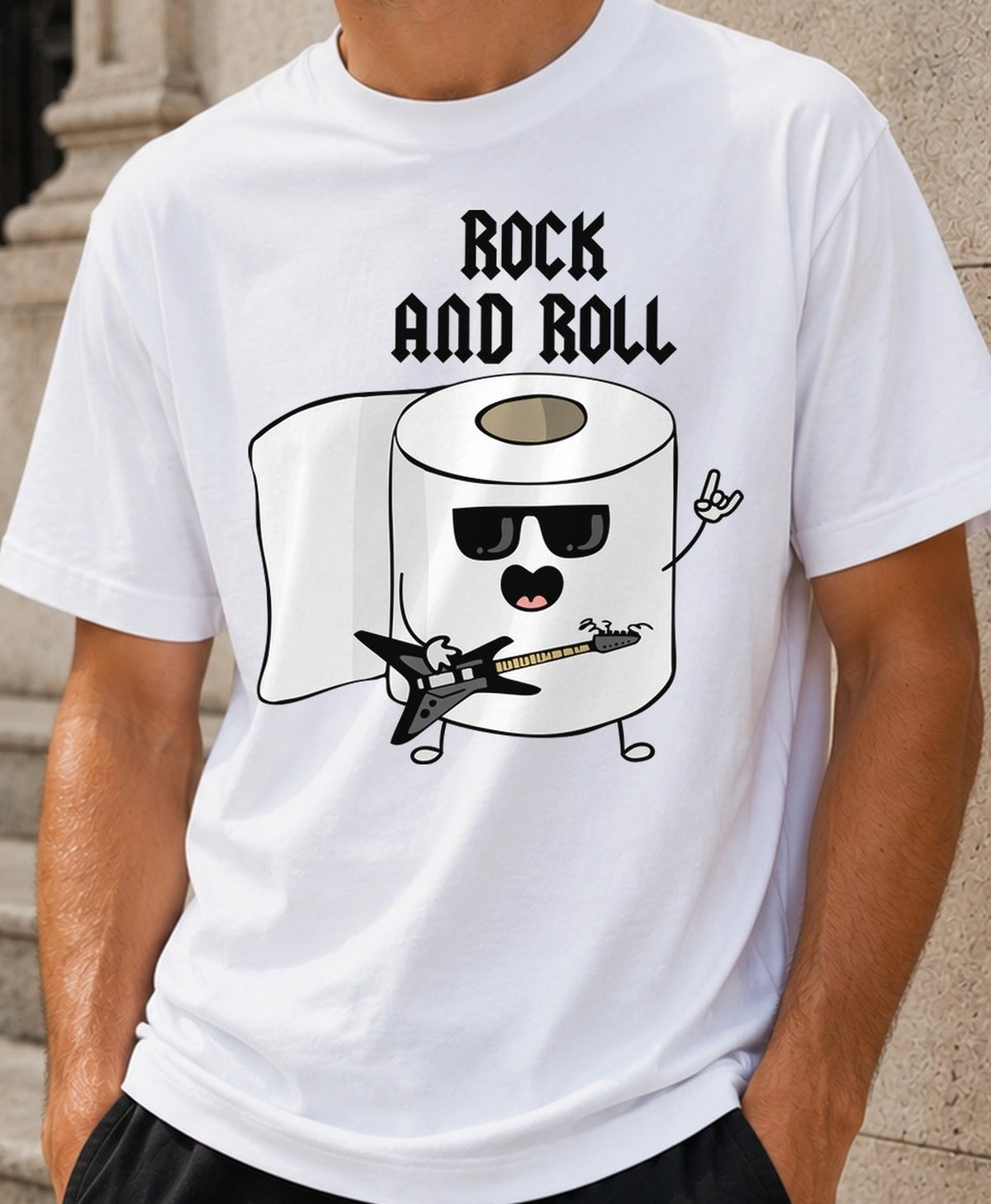 Camiseta Rock And Roll – Regalo para rockeros (blanca)