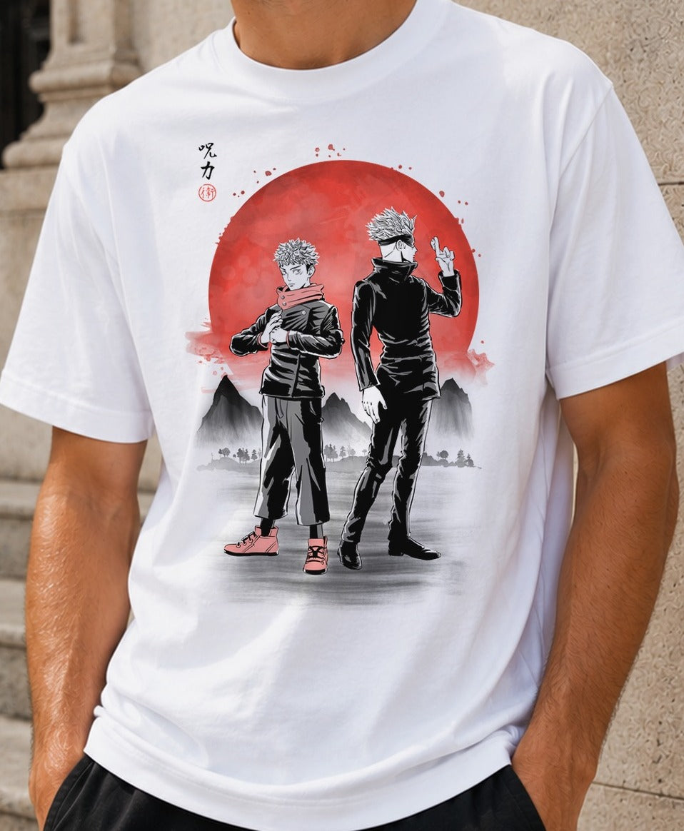Camiseta Sorcerers Under The Sun – Jujutsu Kaisen (blanca)