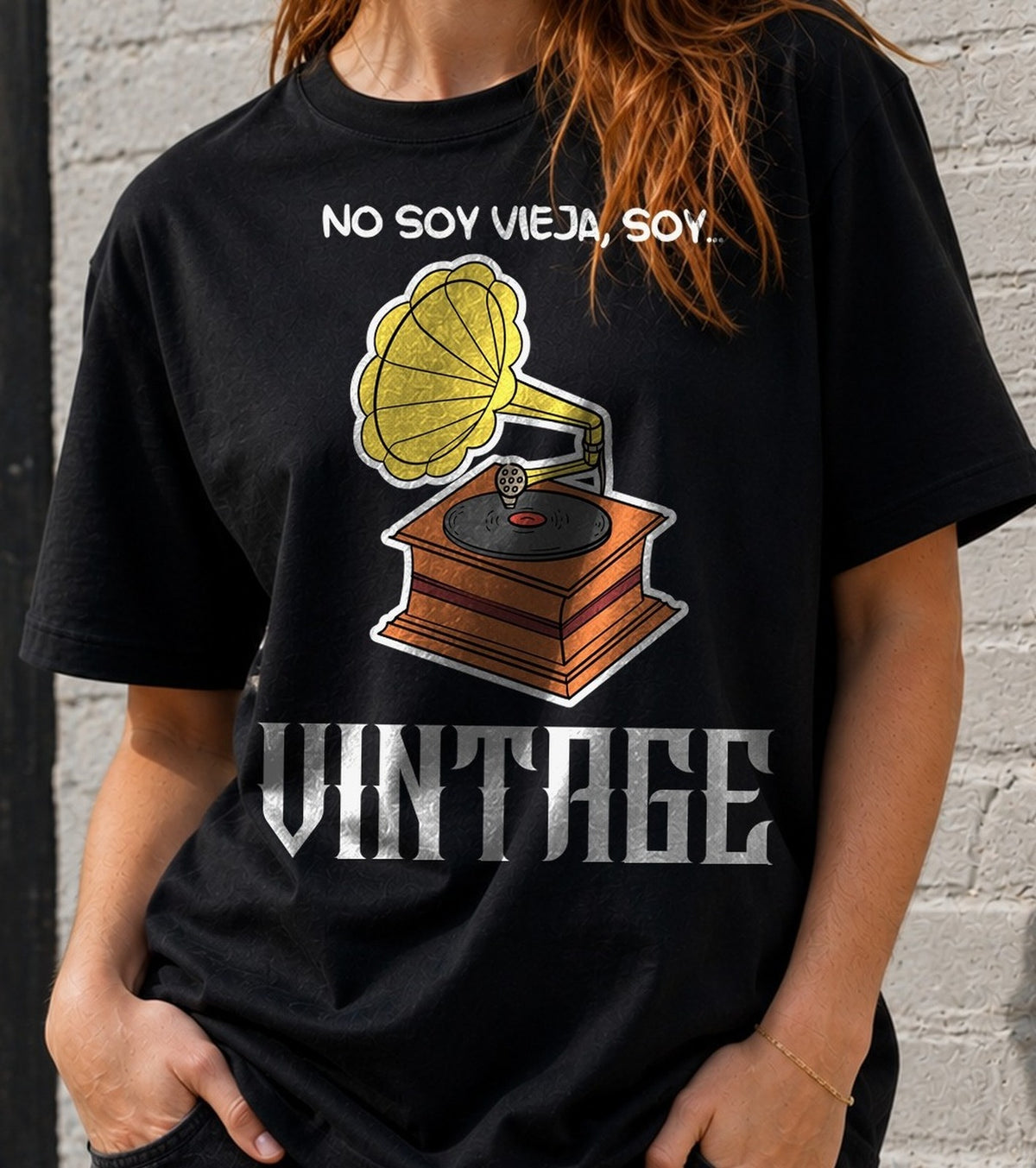 Camiseta No Soy Vieja, Soy Vintage – Regalo de Cumpleaños (negra)