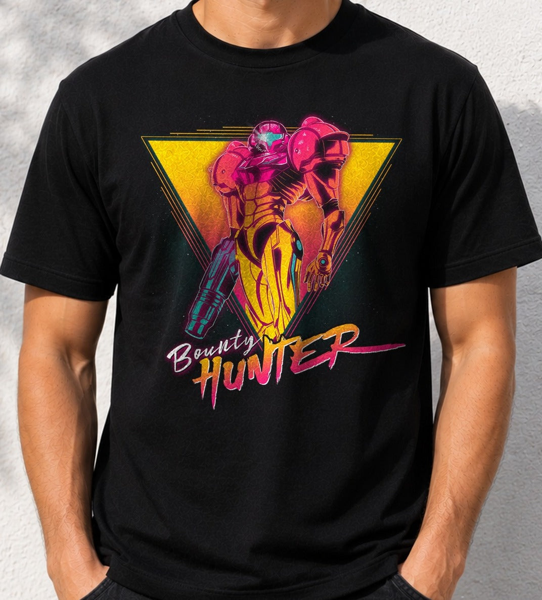 Camiseta Space Bounty Hunter – Samus Aran de Metroid (negra)