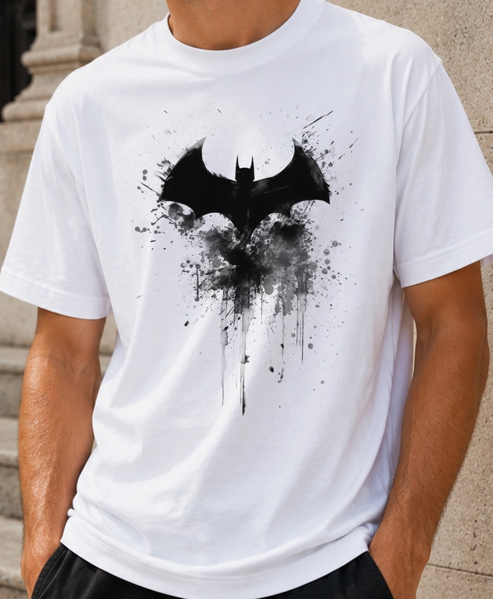 Camiseta Splatter Bat – Batman (blanca)