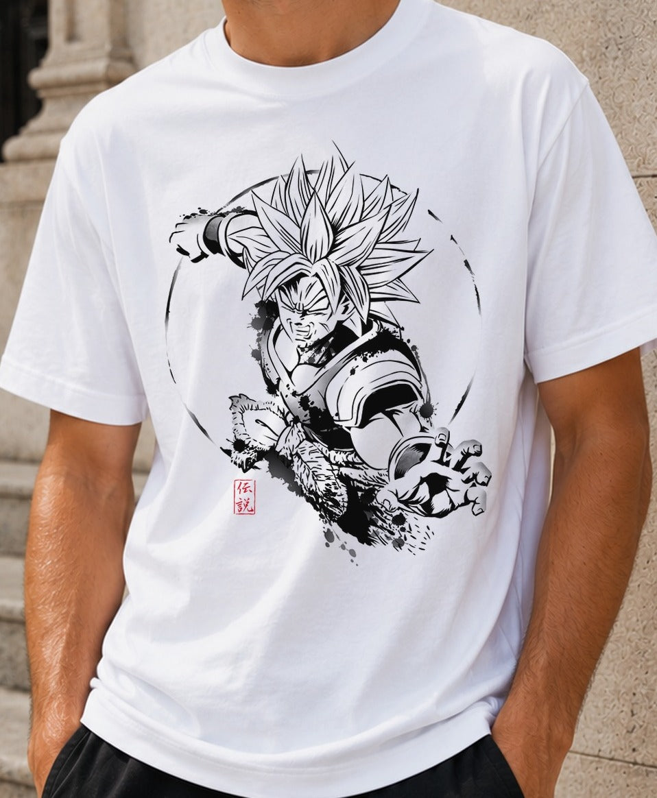 Camiseta SSJ Legendary – Broly de Dragon Ball (blanca)