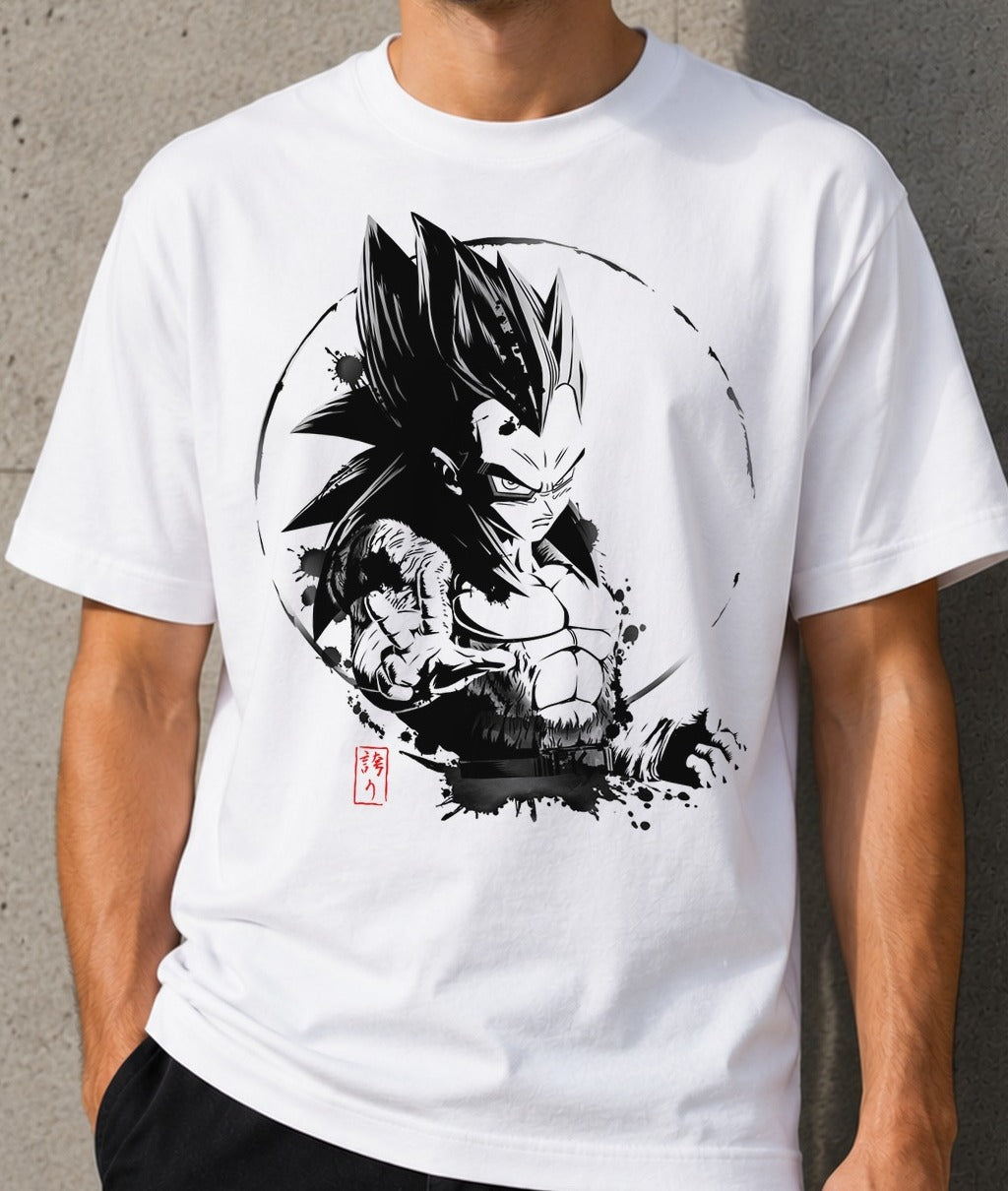 Camiseta SSJ4 Prince – Vegeta de Dragon Ball GT (blanca)