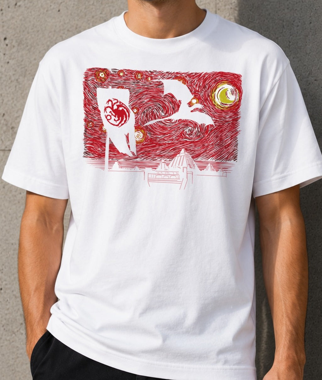 Camiseta Starry Dragon – Game of Thrones (blanca)