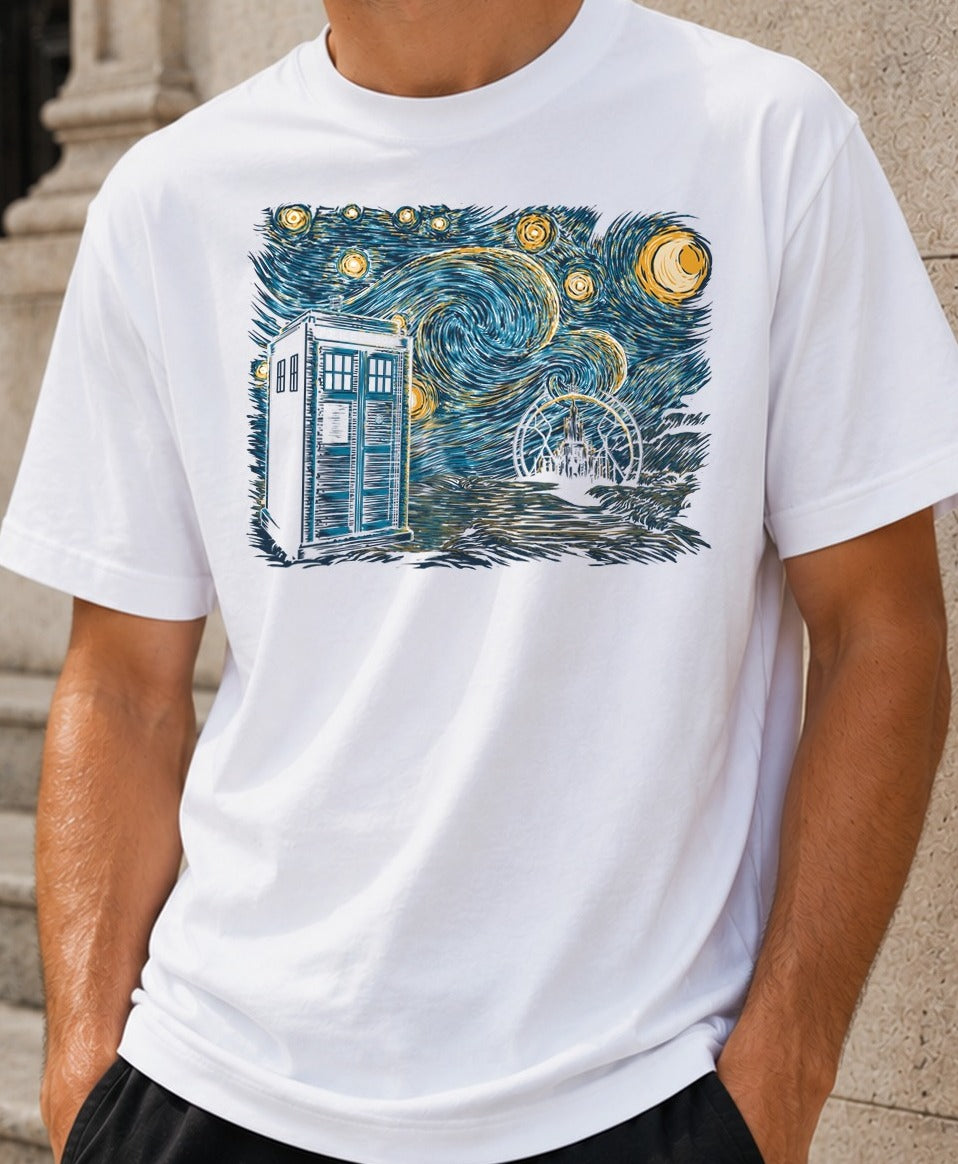 Camiseta Starry Gallifrey – Doctor Who (blanca)