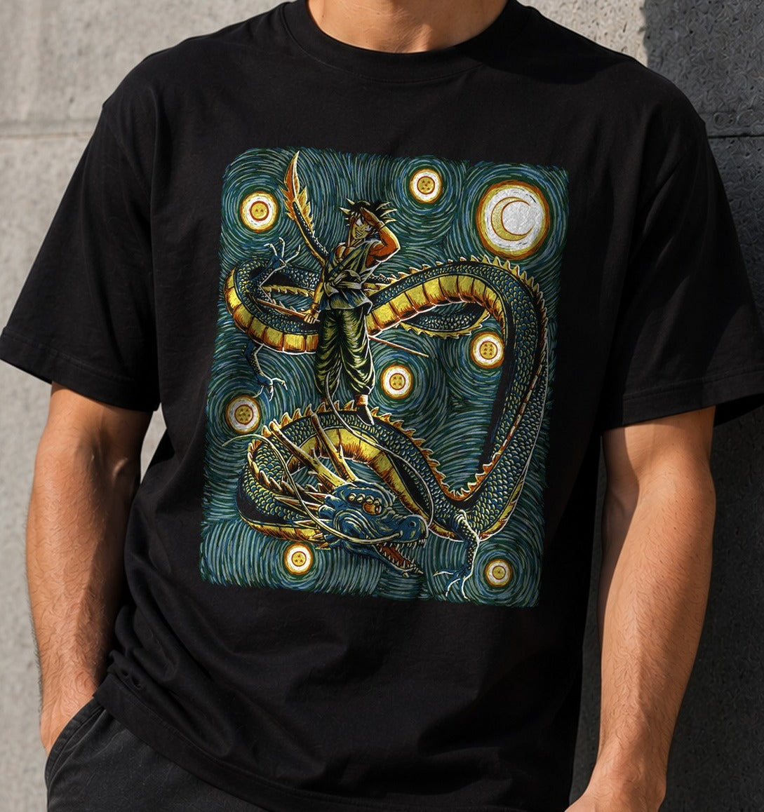 Camiseta Starry Goodbye – Shenron de Dragon Ball (negra)