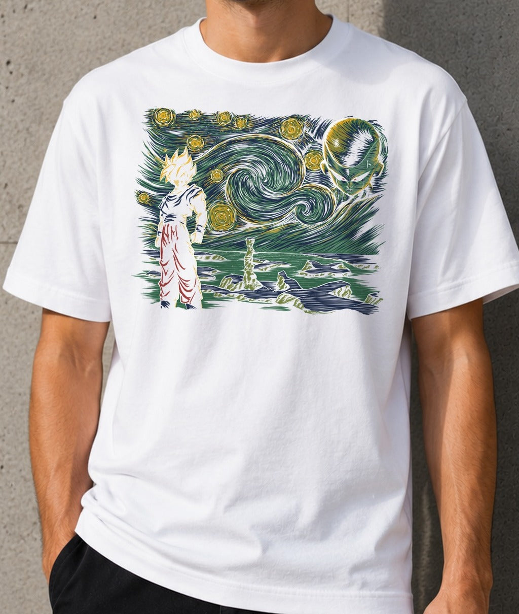 Camiseta Starry Namek – Dragon Ball Z (blanca)