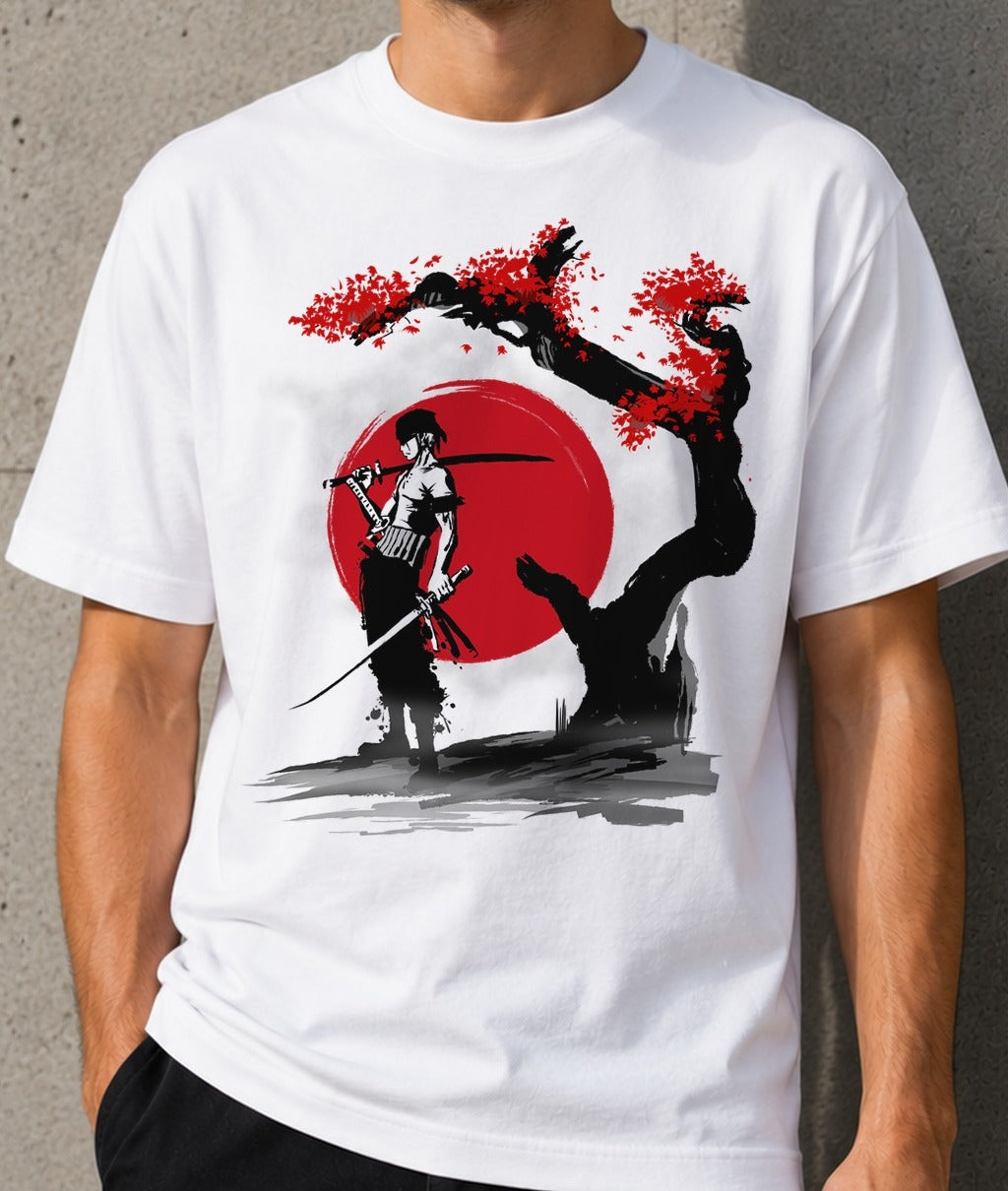 Camiseta Swordsman Pirate – Zoro de One Piece (blanca)