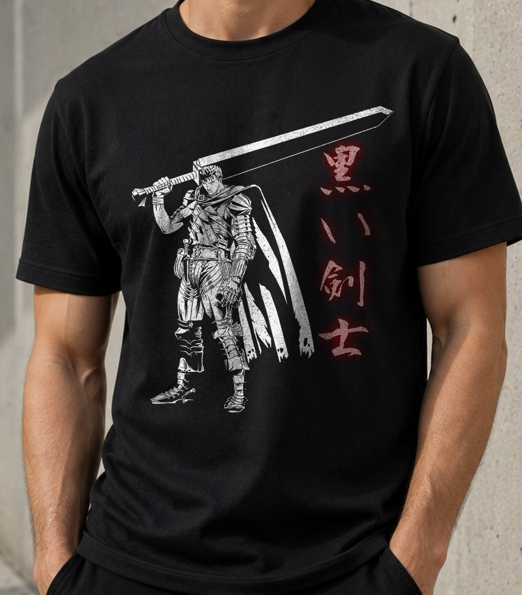Camiseta The Black Swordsman – Guts de Berserk (negra)