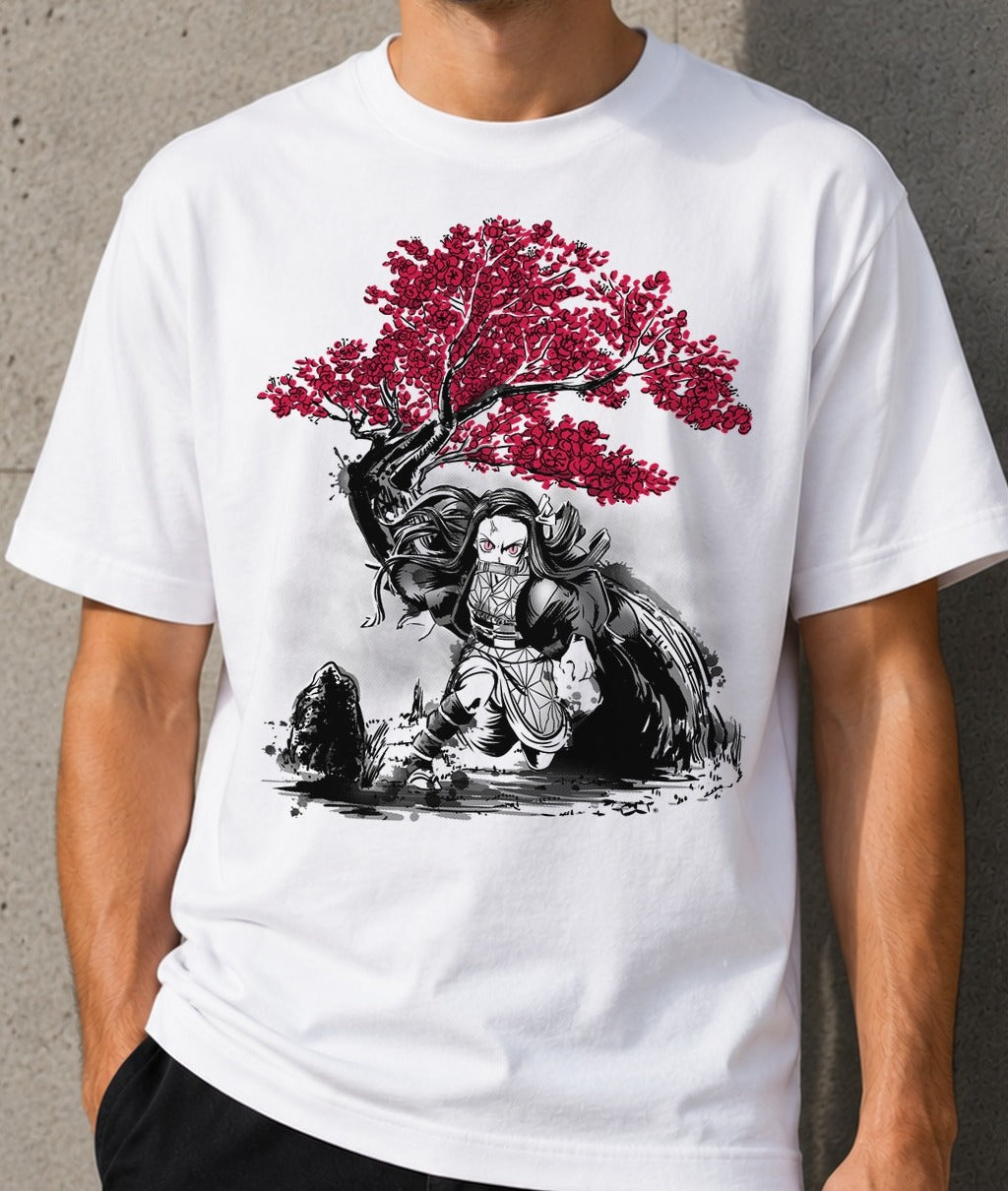 Camiseta The Chosen Demon – Nezuko de Demon Slayer (blanca)