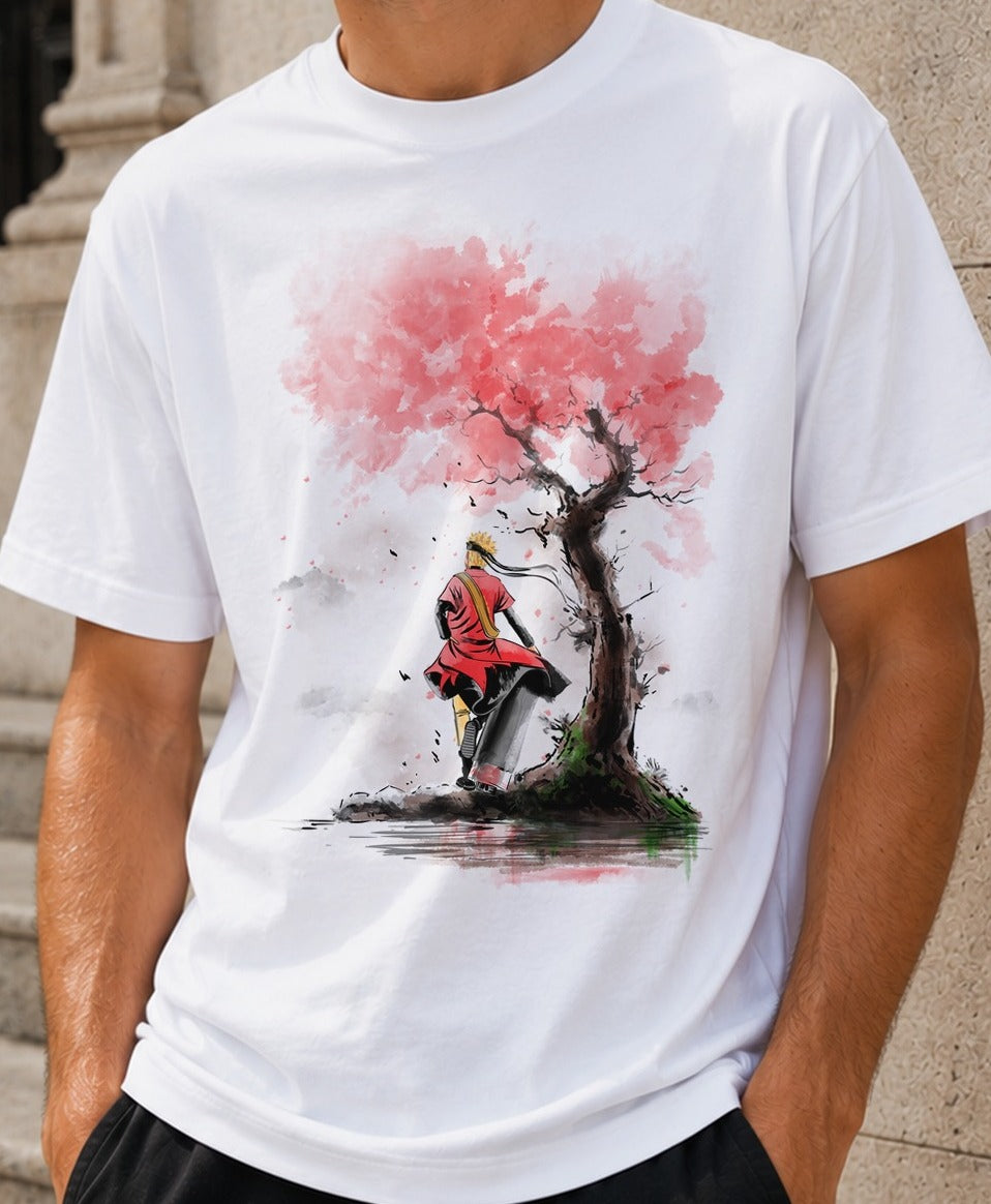 Camiseta The Chosen One Under The Tree – Naruto Hokage (blanca)