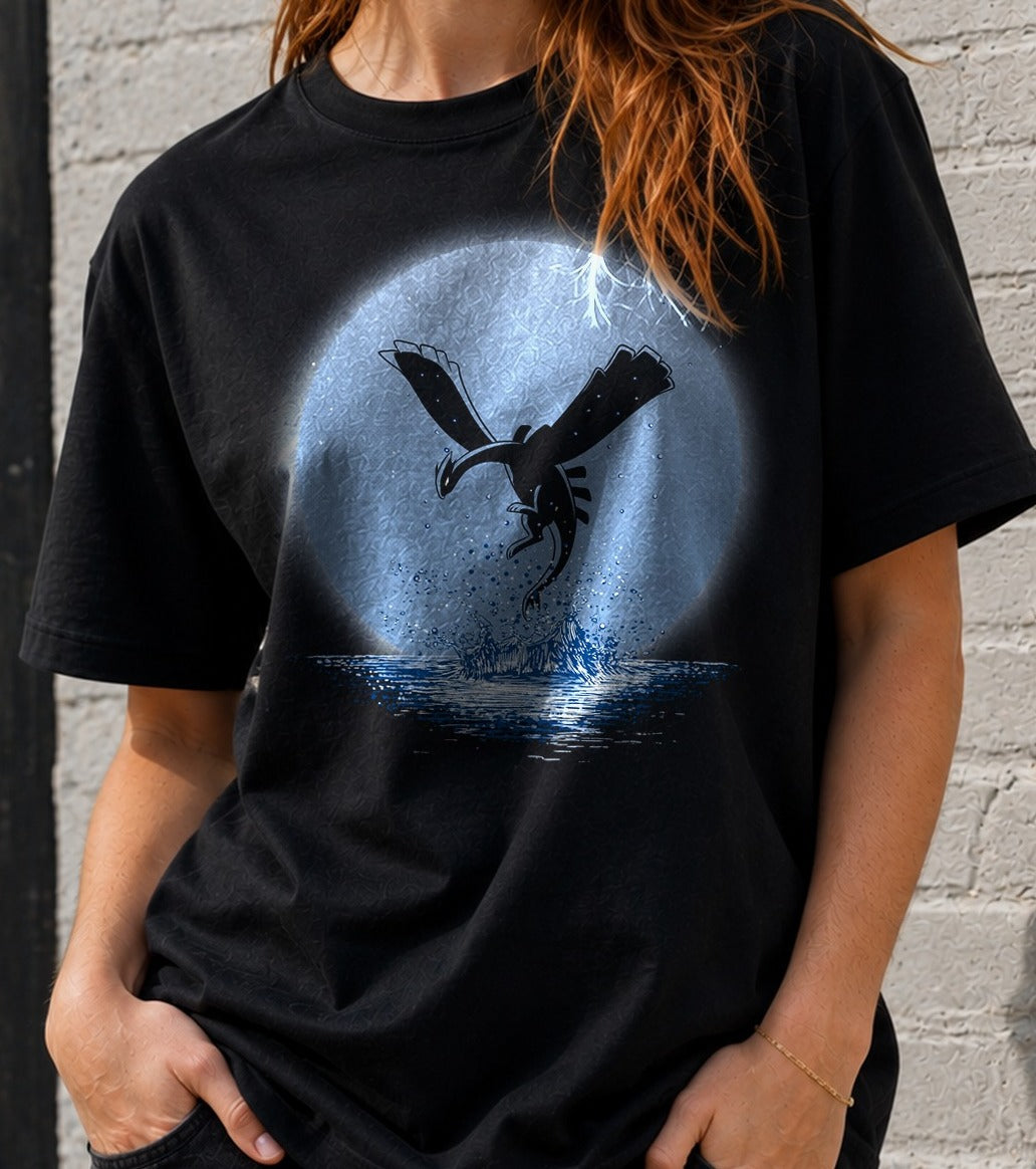 Camiseta The Guardian of the Sea – Lugia de Pokémon (negra)