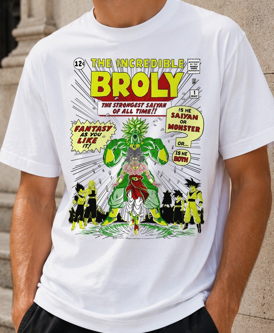 Camiseta The Incredible Broly – Dragon Ball (blanca)