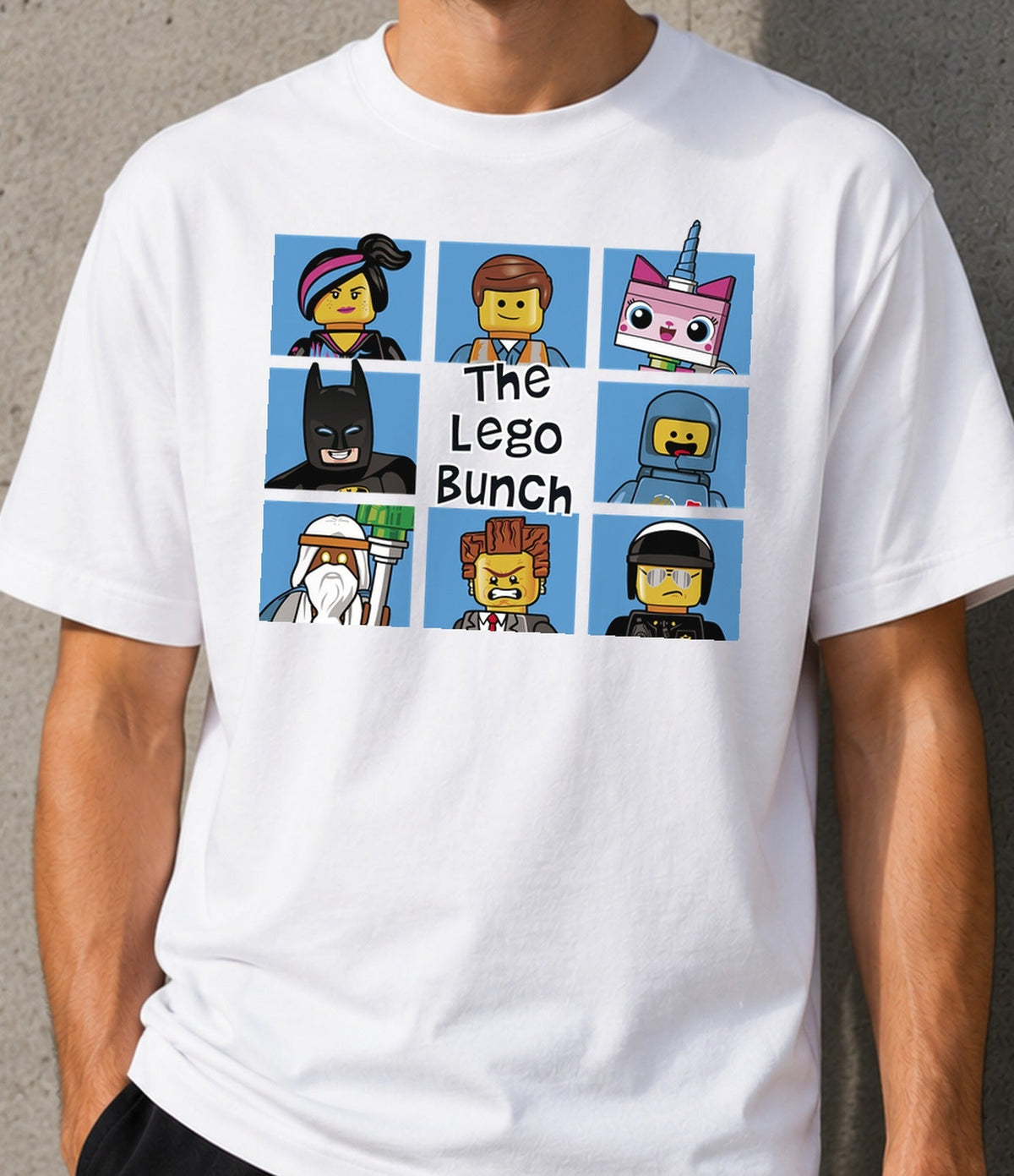 Camiseta The Lego Bunch – Personajes de Bloques de Construcción (blanca)