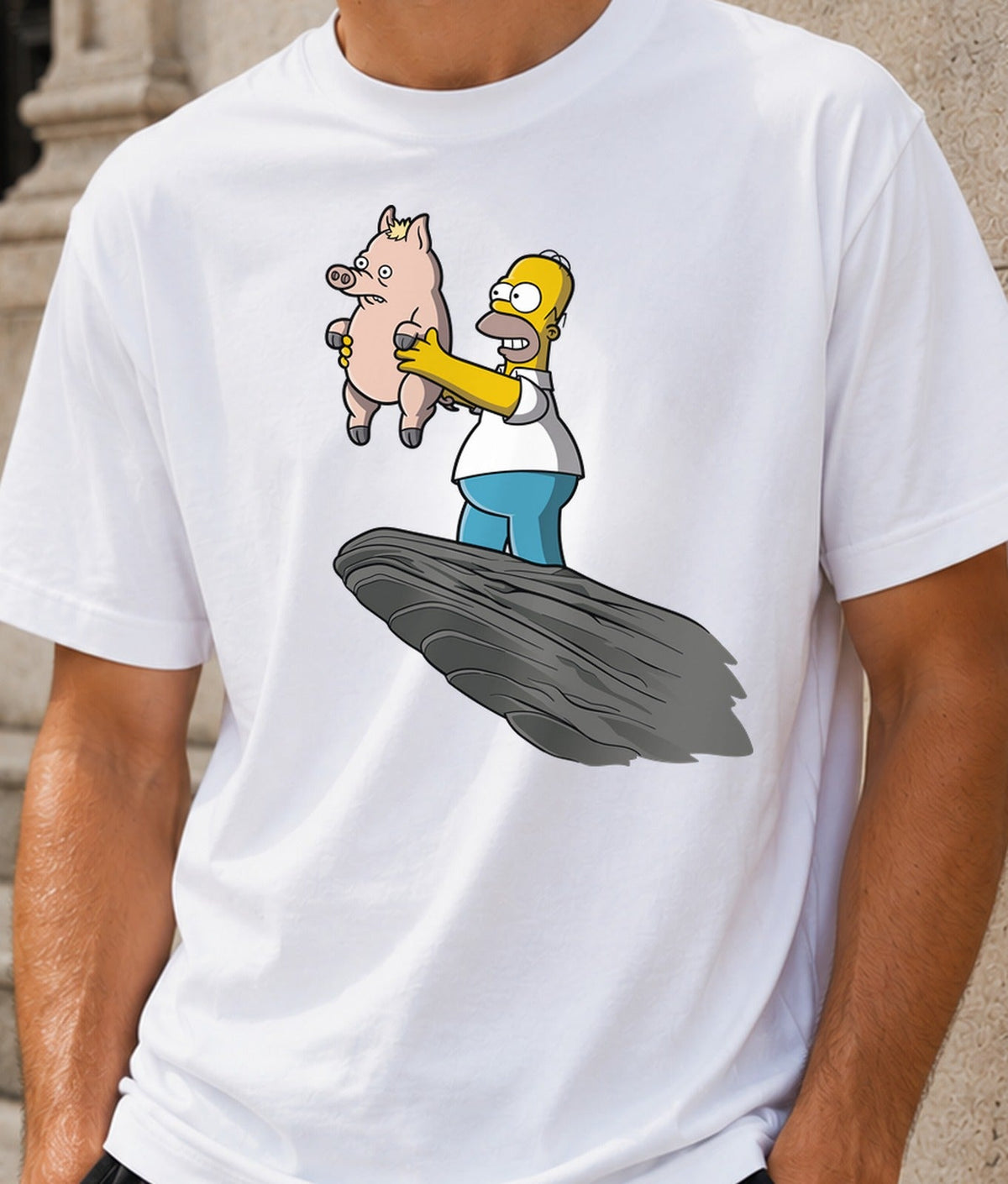 Camiseta The Pig King – Parodia Animada de Padre y Cerdo (blanca)