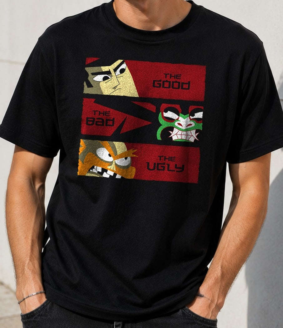 Camiseta The Samurai the Demon and the Scotsman – Samurai Jack (negra)