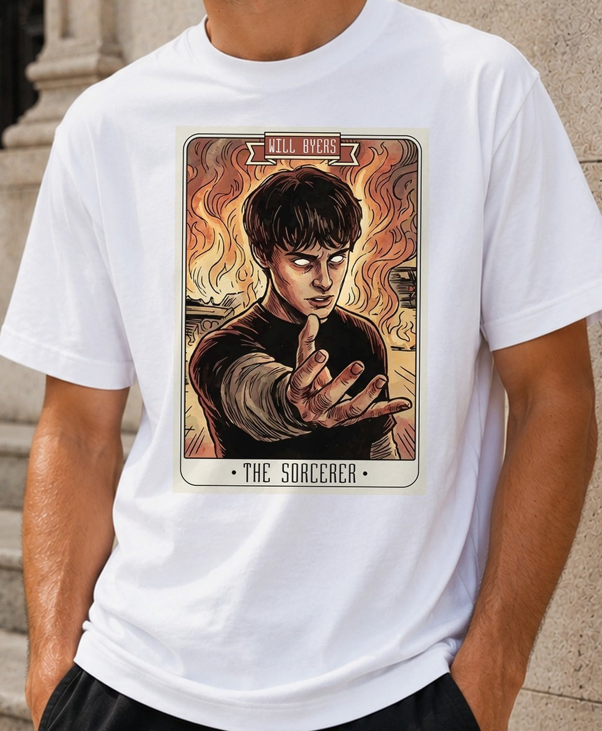 Camiseta The Sorcerer – Will Byers de Stranger Things (blanca)