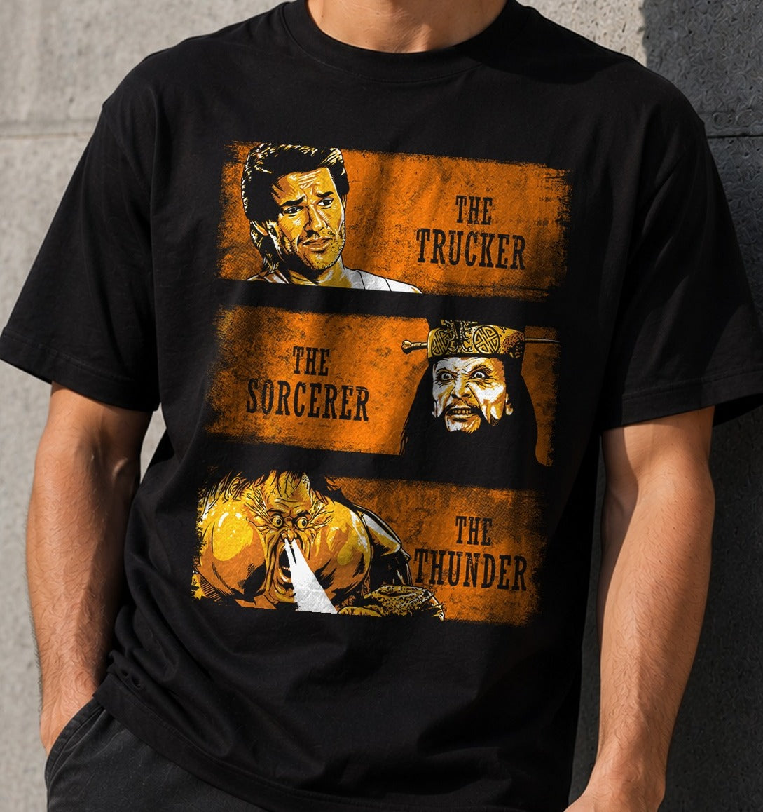 Camiseta The Trucker the Sorcerer and the Thunder – Golpe en la Pequeña China (negra)