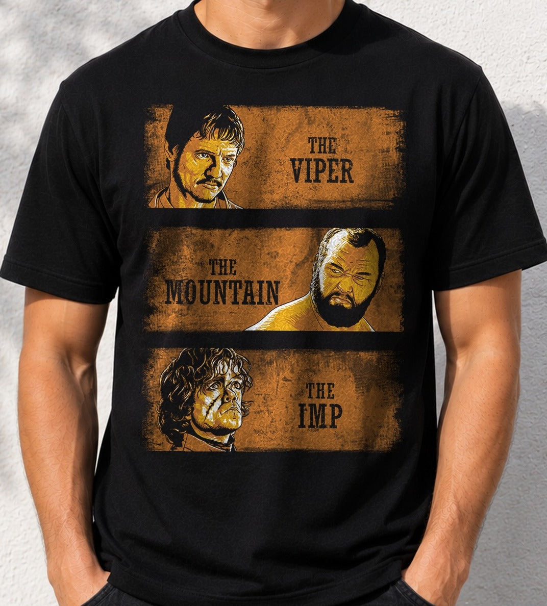 Camiseta The Viper, the Mountain and the Imp – Game of Thrones (negra)