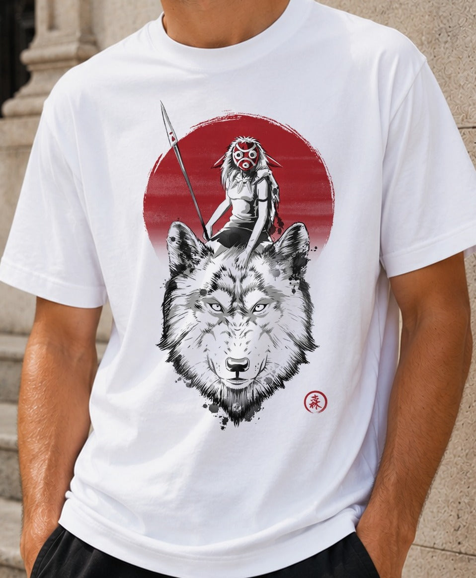 Camiseta The Wolf Princess – La Princesa Mononoke (blanca)