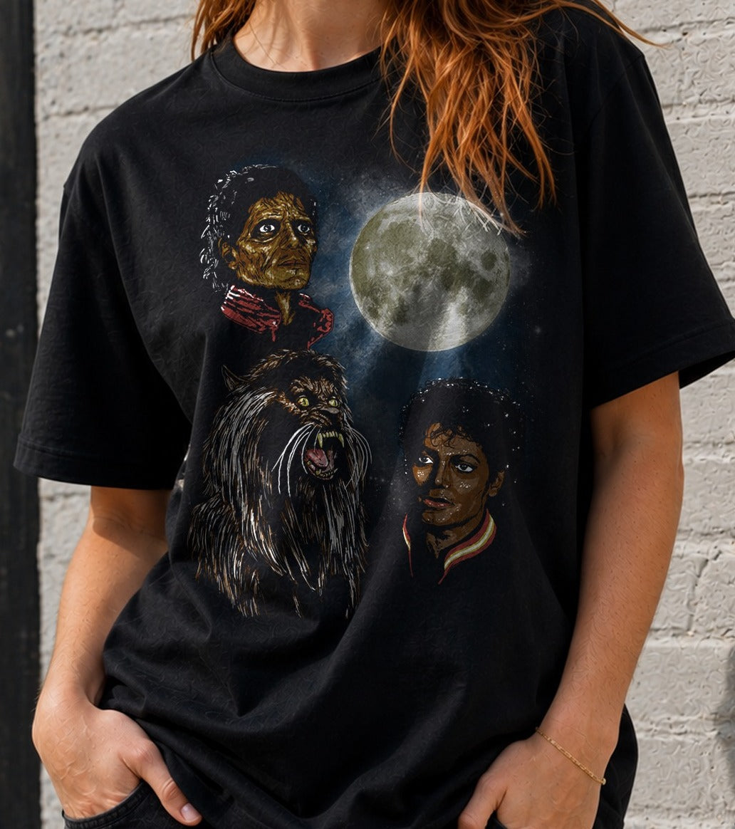 Camiseta Threeller Moon – Thriller de Michael Jackson (negra)