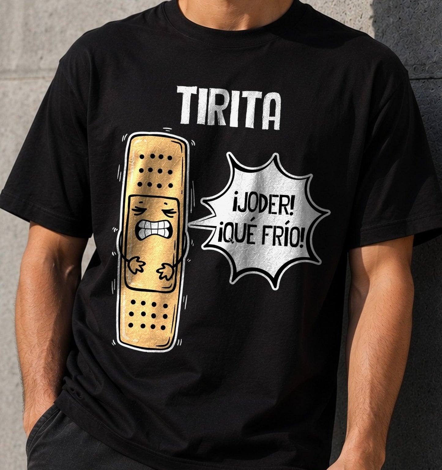 Camiseta Tirita – Regalo con Humor para Quejicas (negra)