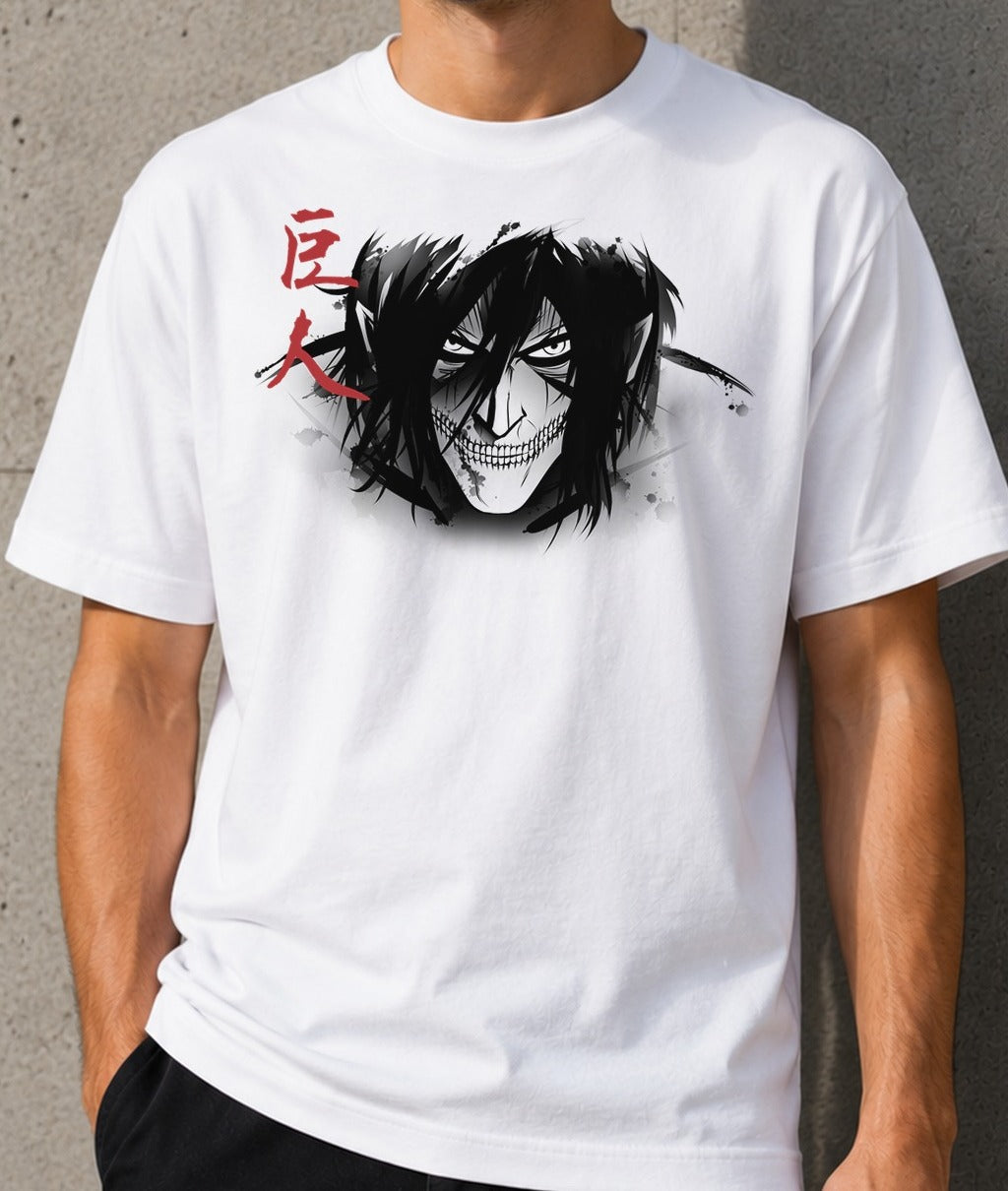 Camiseta Titan – Eren Yeager de Attack on Titan (blanca)