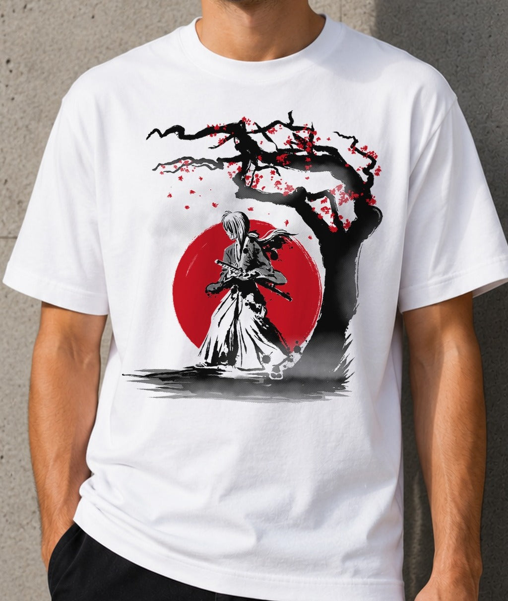 Camiseta Wandering Samurai – Rurouni Kenshin (blanca)