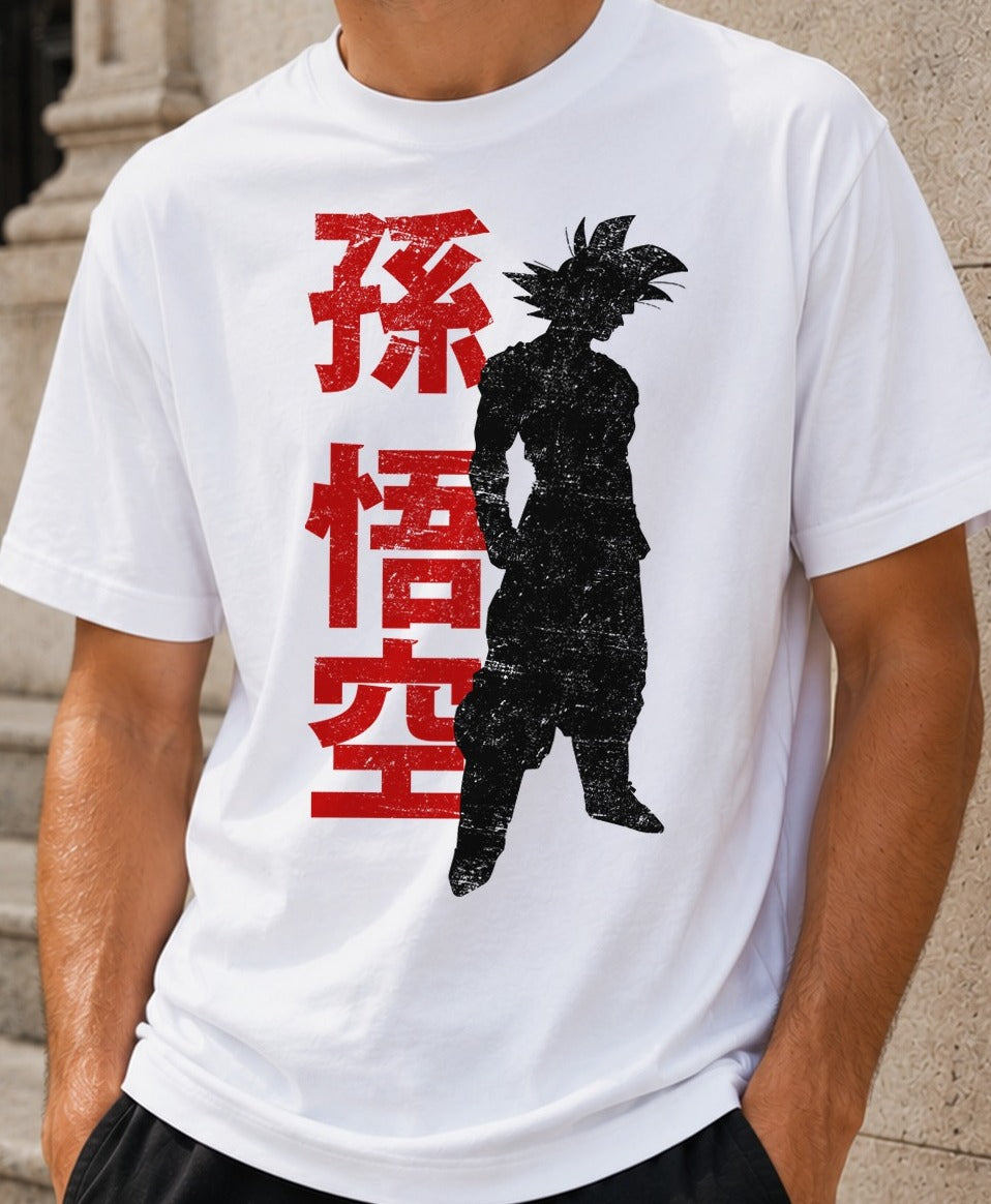 Camiseta Warrior Race – Goku de Dragon Ball (blanca)