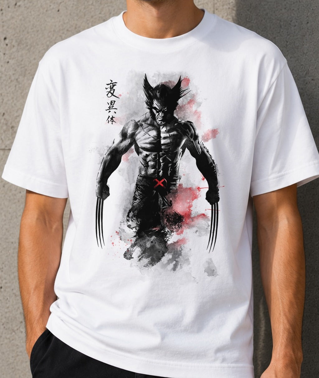 Camiseta Weapon X Ink – Wolverine de Marvel (blanca)