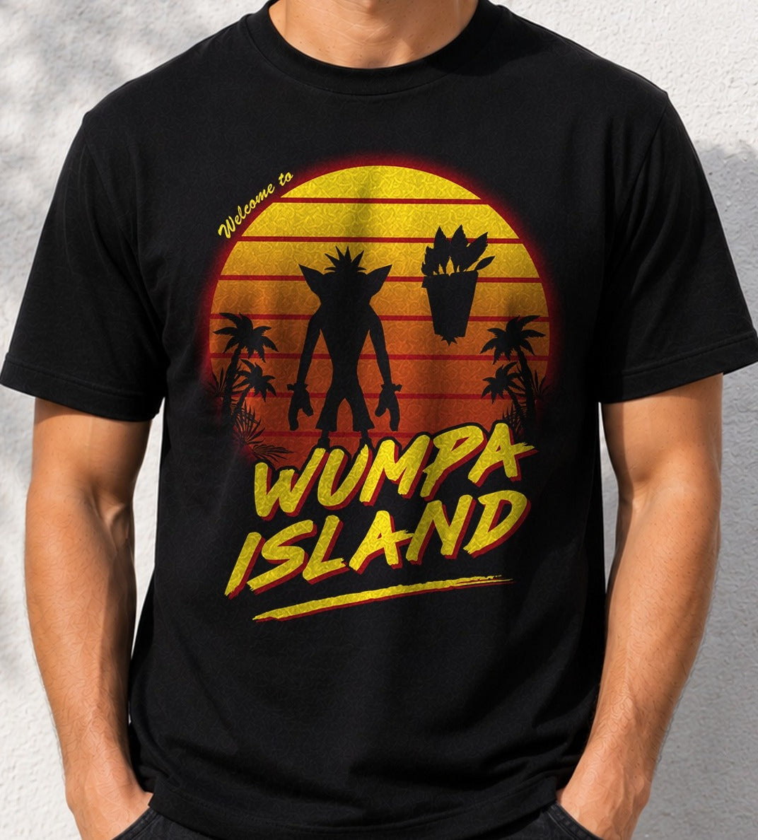 Camiseta Welcome to Wumpa Island – Crash Bandicoot (negra)