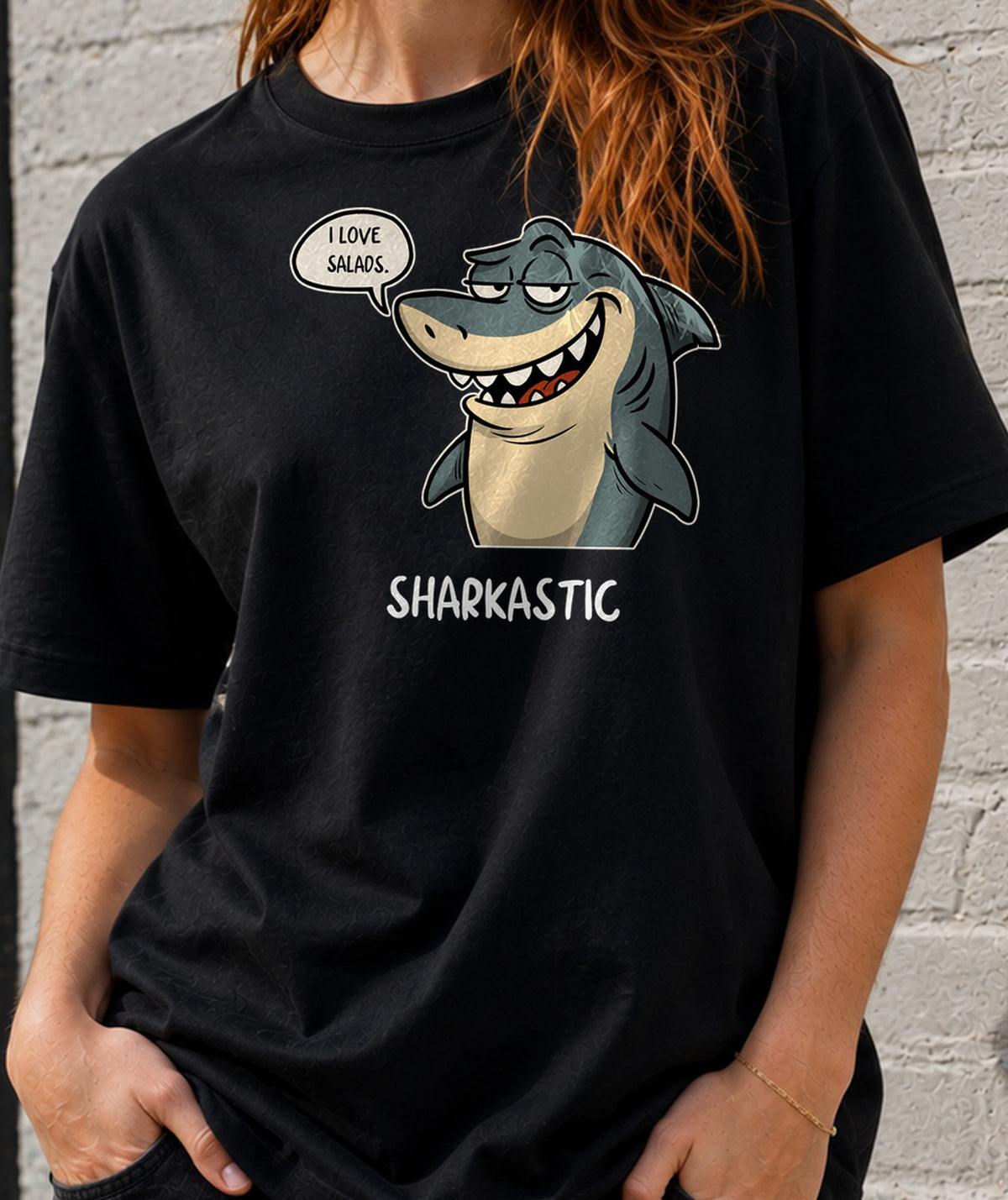 Camiseta mujer Sharkastic Dark (negra)