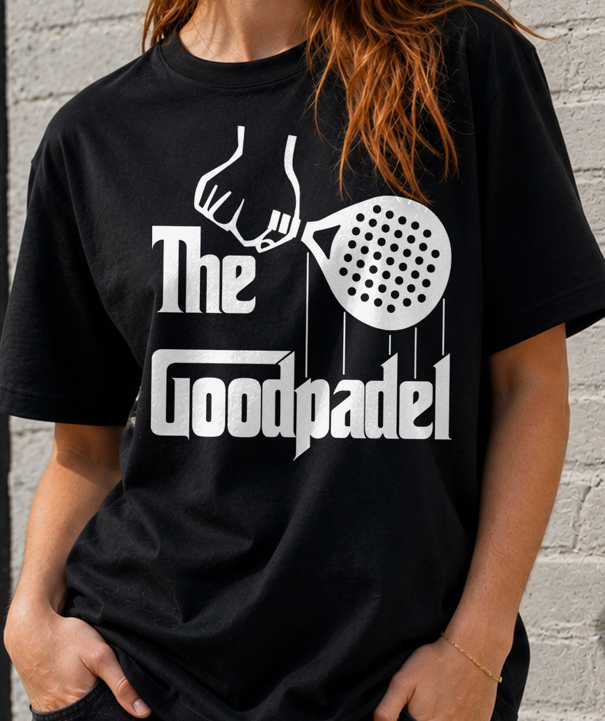 Camiseta mujer The Good Padel (negra)