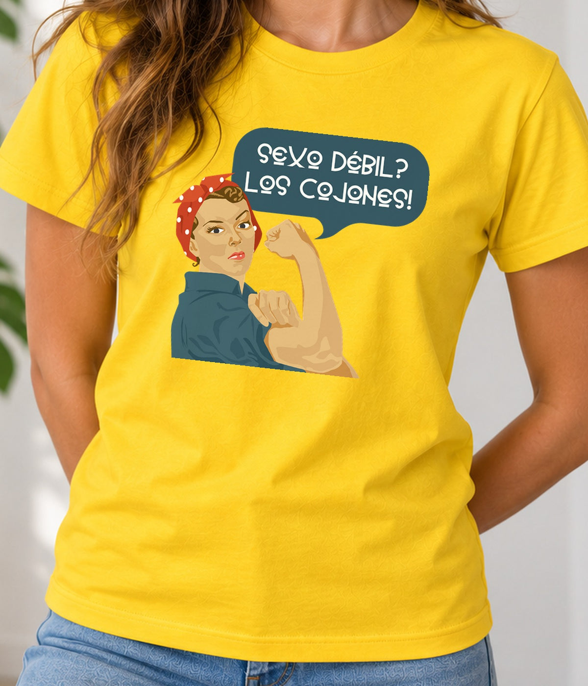 Camiseta mujer Sexo Debil (amarilla)
