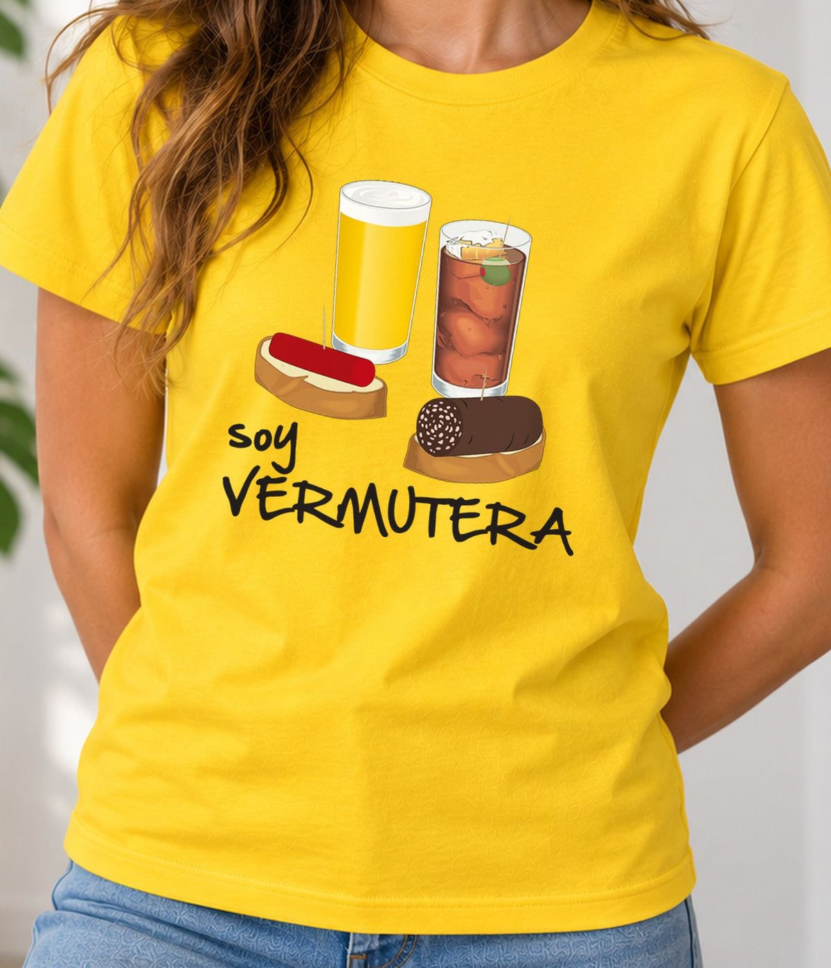 Camiseta mujer Soy Vermutera (amarilla)