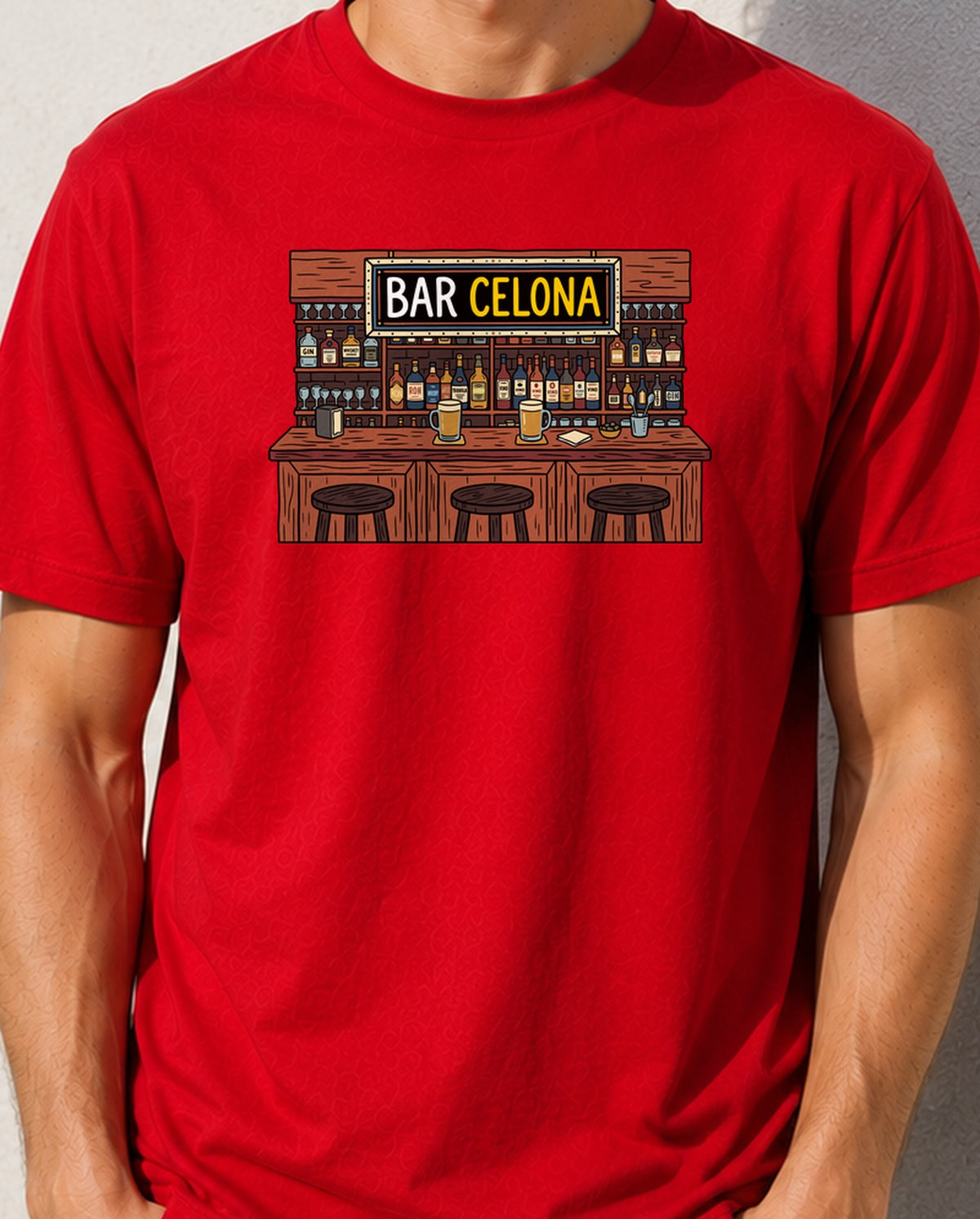 Camiseta Bar Celona – Regalo para amantes de la cerveza (roja)