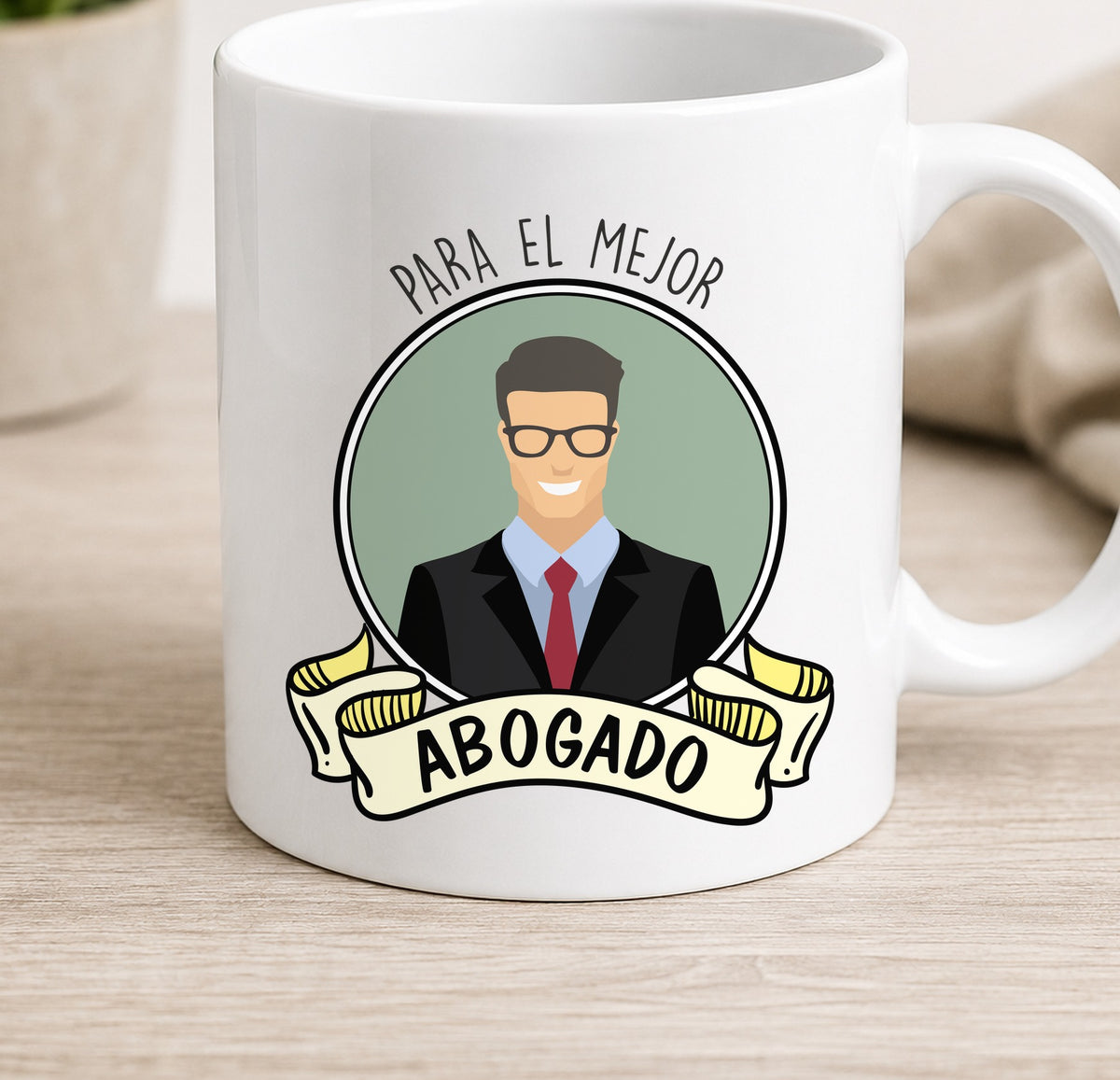 Taza Camiseta MEJOR ABOGADO (blanca)