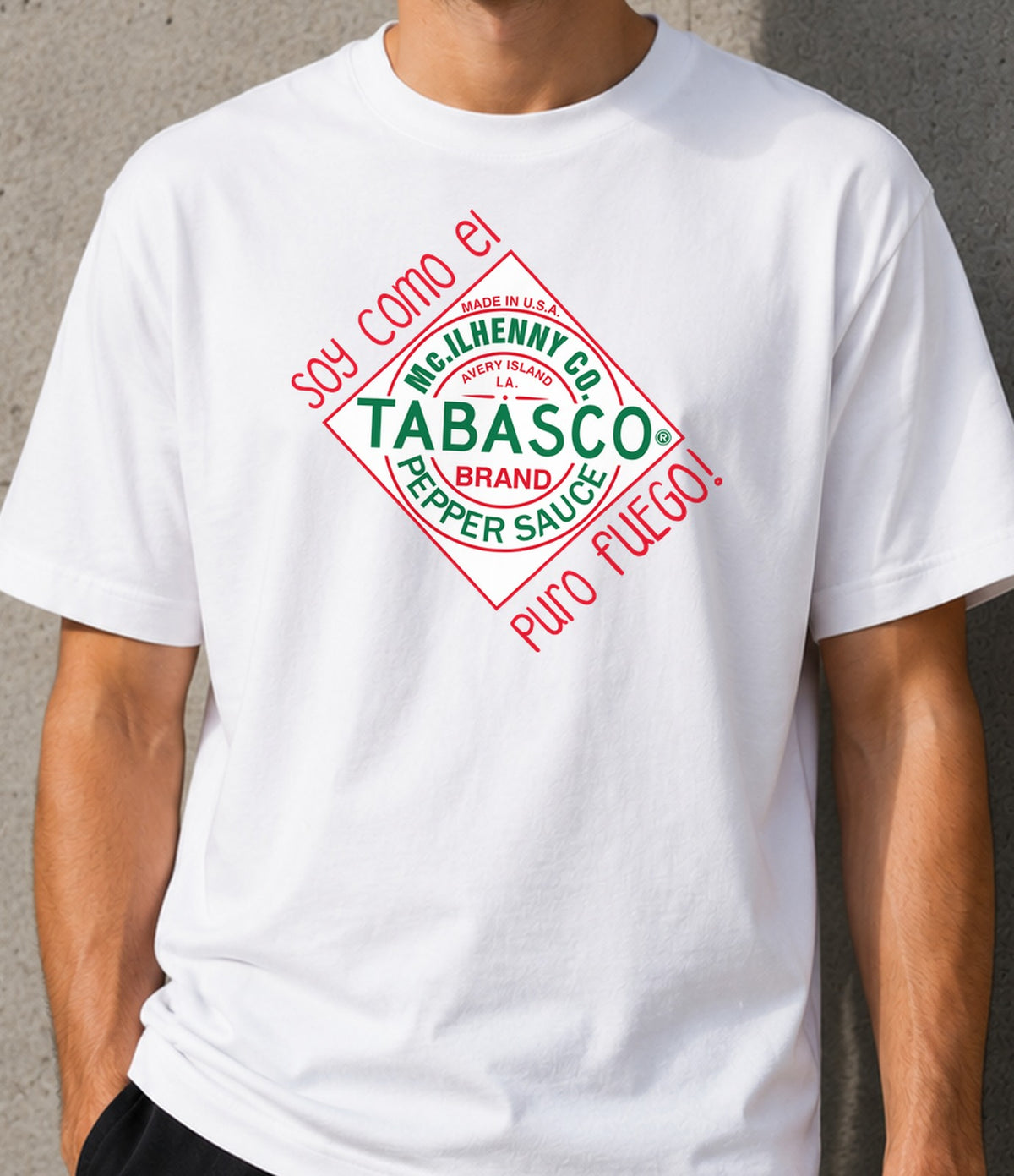 Camiseta Soy Tabasco – Regalo para Amantes del Picante (blanca)