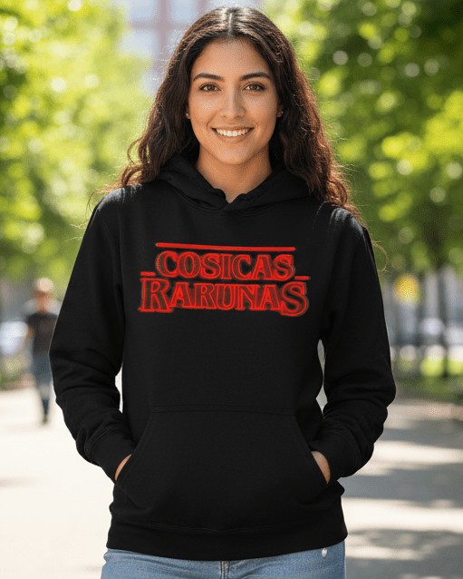 Sudadera Cosicas Rarunas – Parodia Stranger Things x Muchachada Nui - El Cajón Friki