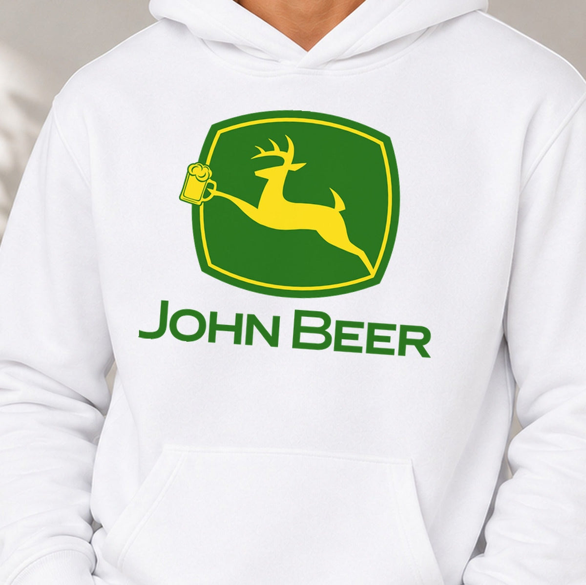 Sudadera John Beer – Regalo para amantes de la cerveza (blanca)